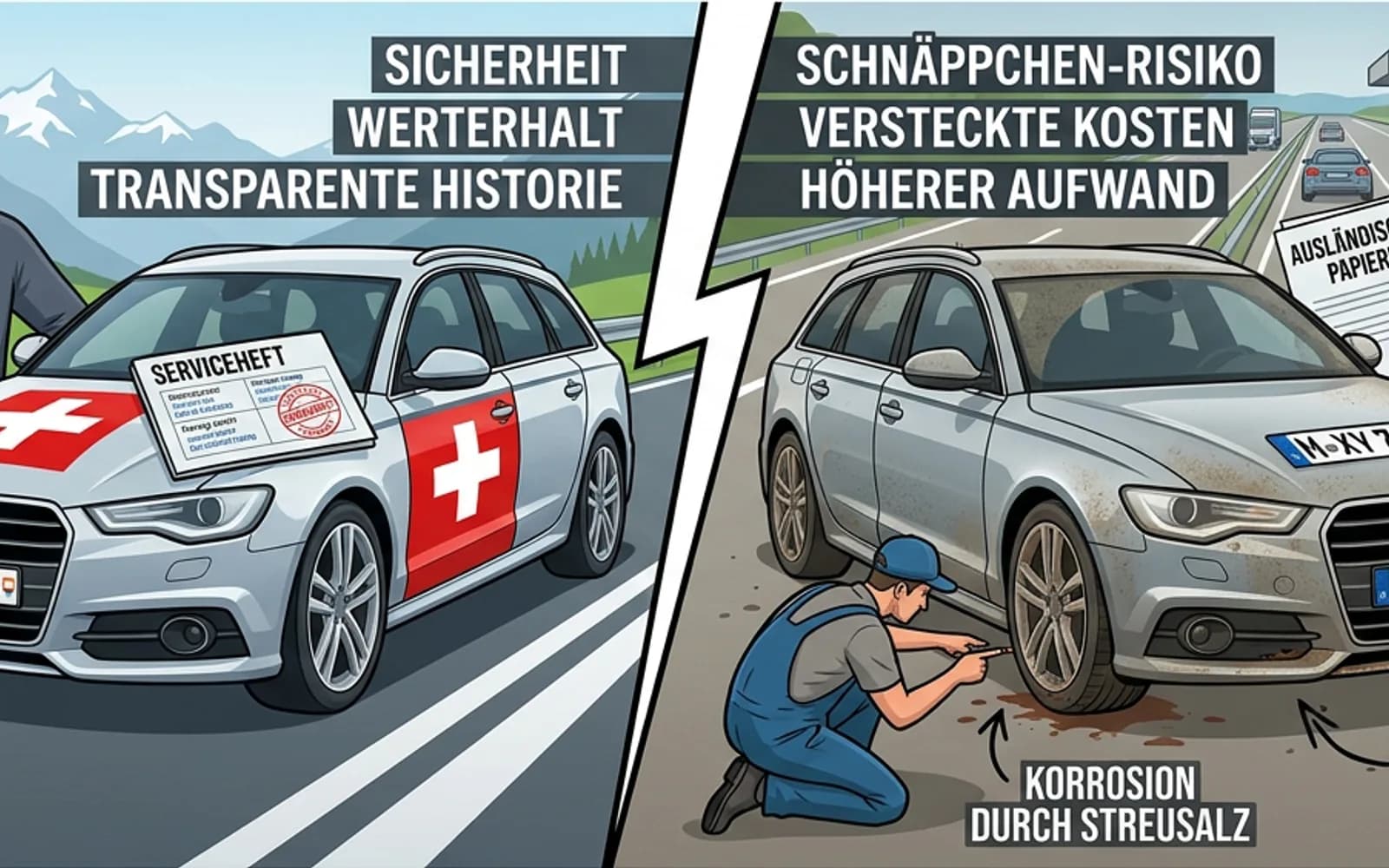Schweizer Marktfahrzeug vs. EU-Import — Kosten und Risiken im Vergleich